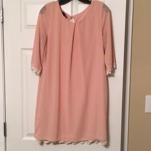 Pale pink lace dress